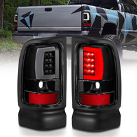 Thumbnail for ANZO 1994-2001 Dodge Ram 1500 LED Taillights Plank Style Black w/Clear Lens