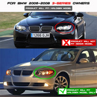 Thumbnail for Spyder BMW E90 3-Series 06-08 (4 dr) Proj LED Halo Amber Reflctr Rplc Bulb Smke PRO-YD-BMWE9005-AM-S