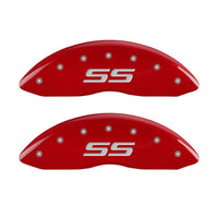 Thumbnail for MGP 4 Caliper Covers Engraved Front & Rear Monte Carlo style/SS Red finish silver ch