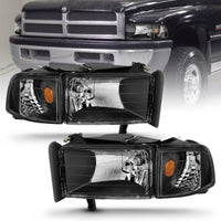 Thumbnail for ANZO 1994-2001 Dodge Ram Crystal Headlights Black