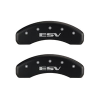 Thumbnail for MGP 4 Caliper Covers Engraved Front Escalade Engraved Rear ESV Red finish silver ch