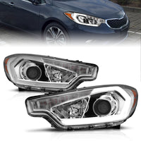 Thumbnail for ANZO 2014-2016 Kia Forte Projector Headlights w/ Light Bar Chrome Housing