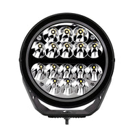 Thumbnail for Go Rhino Xplor Blackout Series Round LED Driving Light w/DRL (Surface/Threaded Stud Mnt) 7in. - Blk