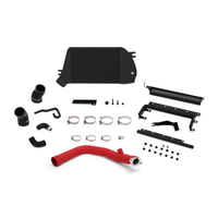 Thumbnail for Mishimoto 2015 Subaru WRX Top-Mount Intercooler Kit - Powder Coated Black & Wrinkle Red Pipes