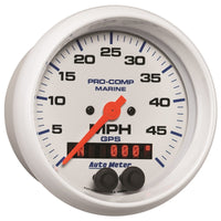 Thumbnail for Autometer Marine White 3 3/8in 50MPH GPS Speedometer Gauge