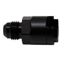 Thumbnail for DeatschWerks 6AN Male Flare to 3/8in Female EFI Quick Connect Adapter - Anodized Matte Black