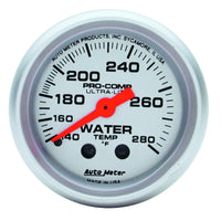 Thumbnail for Autometer Ultra-Lite 52mm 140-280 Deg F Mechanical Water Temp Gauge - White