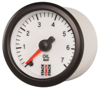 Thumbnail for Autometer Stack 52mm 0-7 Bar M10 Male Pro Stepper Motor Oil Pressure Gauge - White