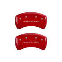 Thumbnail for MGP 4 Caliper Covers Engraved Front & Rear Block/Challenger Red finish silver ch