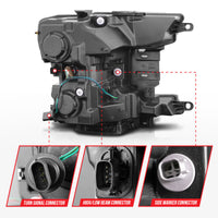 Thumbnail for ANZO 2018-2020 Ford F-150 Projector Headlight w/ Plank Style Switchback Black Housing