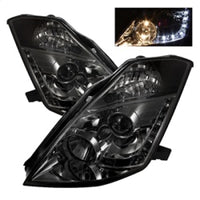 Thumbnail for Spyder Nissan 350Z 03-05 Projector Headlights Halogen Model Only - DRL Smoke PRO-YD-N350Z02-DRL-SM
