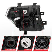 Thumbnail for ANZO 2005-2008 Nissan Pathfinder Crystal Headlight  Black Amber