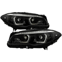 Thumbnail for Spyder BMW 5 Series F10 11-13 Xenon/HID AFS Projector Headlights - Black PRO-YD-BMWF10HIDAFS-SEQ-BK