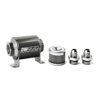 Thumbnail for DeatschWerks Stainless Steel 8AN 40 Micron Universal Inline Fuel Filter Housing Kit (70mm)