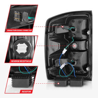 Thumbnail for ANZO 15-19 Chevy Silverado 2500HD/3500HD (Factory Halogen Only) LED Tail Lights Smoke w/Clear Lens