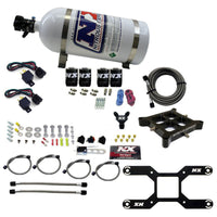 Thumbnail for Nitrous Express 4150 Dual Stage Billet Crossbar Nitrous Kit (50-300 & 100-500HP) w/10lb Bottle
