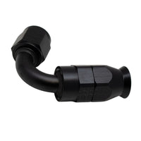 Thumbnail for DeatschWerks 6 AN Female Flare Swivel 120-Degree Hose End PTFE - Anodized Matte Black