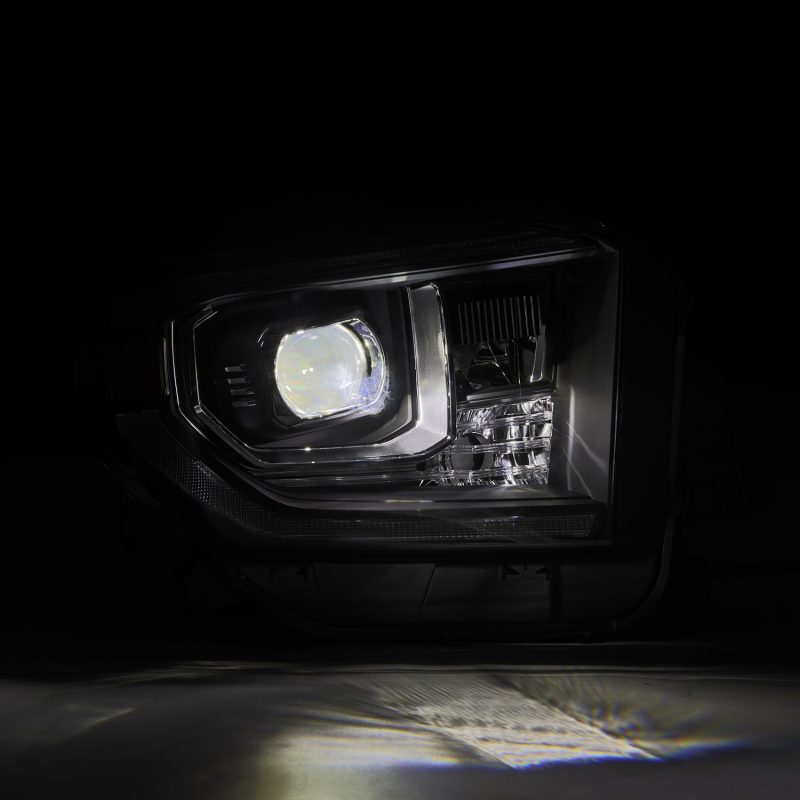 AlphaRex 14-21 Toyota Tundra LUXX-Series LED Proj Headlights Blk w/Actv Light & Seq. Sig + DRL