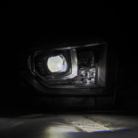 Thumbnail for AlphaRex 14-21 Toyota Tundra LUXX-Series LED Proj Headlights Blk w/Actv Light & Seq. Sig + DRL