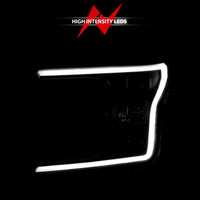 Thumbnail for ANZO 2018-2019 Ford F-150 Projector Plank Style H.L. Black Amber (Without Switchback)