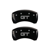 Thumbnail for MGP 4 Caliper Covers Engraved Front Mustang Engraved Rear S197/GT Black finish silver ch