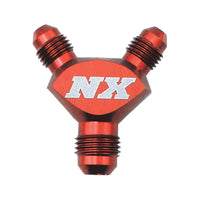 Thumbnail for Nitrous Express 8AN x 6AN x 6AN Billet Pure-Flo Y Fitting - Red