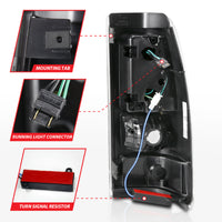 Thumbnail for ANZO 2003-2006 Chevy Silverado 1500 LED Taillights Plank Style Black w/Clear Lens