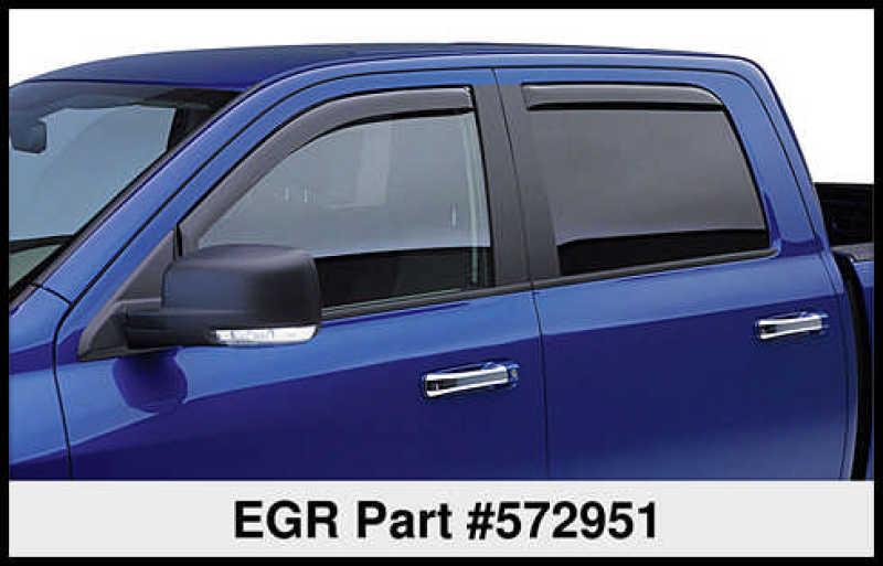 EGR 2019 Dodge Ram 1500 Crew Cab SlimLine In-Channel Window Visors Set of 4 - Dark Smoke