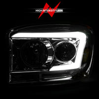 Thumbnail for Anzo 06-09 Dodge RAM 1500/2500/3500 Headlights Chrome Housing/Clear Lens (w/ Light Bars)