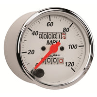 Thumbnail for Autometer Arctic White 3-1/8in 0-120 MPH Mechanical Speedometer Gauge