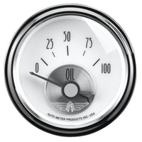 Thumbnail for Autometer Prestige Series Pearl 2-1/16in 100PSI Electronic Oil Pressure Gauge