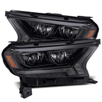 Thumbnail for AlphaRex 19-21 Ford Ranger LUXX LED Proj Headlights Plank Style Alpha Black w/Seq Signal/DRL