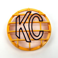 Thumbnail for KC HiLiTES 6in. Round ABS Stone Guard for SlimLite/Daylighter Lights (Single) - Yellow/Black KC Logo
