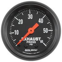 Thumbnail for Autometer Z Series 52mm 0-60 PSI Mechanical Exhaust Gas Pressure Gauge