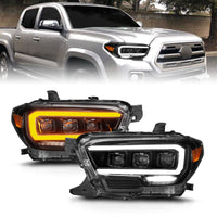 Thumbnail for ANZO 16-22 Toyota Tacoma SR/SR5 ONLY Full LED Proj Headlights w/Light Bar Seq. Blk w/Initiation Lgt