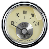 Thumbnail for Autometer Prestige Antique Ivory Series 2-1/16in 100-250 Deg F Electric Water Temp Gauge
