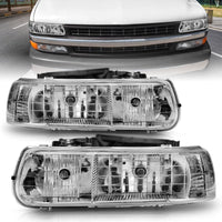 Thumbnail for ANZO 1999-2002 Chevrolet Silverado 1500 Crystal Headlights Chrome