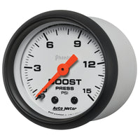 Thumbnail for Autometer Phantom 52mm 0-15PSI Mechanical Boost Pressure Gauge