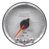 Thumbnail for Autometer Spek-Pro Gauge Water Press 2 1/16in 120psi Stepper Motor W/Peak & Warn Slvr/Chrm