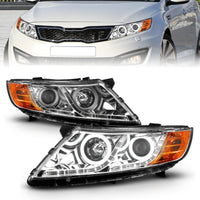 Thumbnail for ANZO 2011-2013 Kia Optima Projector Headlights w/ Halo Chrome (CCFL)