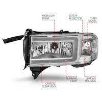 Thumbnail for ANZO 94-02 Dodge RAM Crystal Headlight - w/ Light Bar Chrome Housing