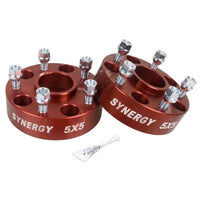 Thumbnail for Synergy Jeep Hub Centric Wheel Spacers 5x5-1.50in Width 1/2-20 UNF Stud Size