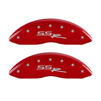 Thumbnail for MGP 4 Caliper Covers Engraved Front & Rear SSR Red finish silver ch