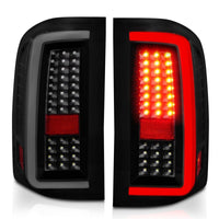 Thumbnail for ANZO 2007-2013 Chevrolet Silverado1500/ 2500/ 3500 LED Tail Lights w/ Light Bar Black Housing Smoke