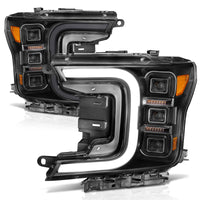 Thumbnail for Anzo 18-20 Ford F-150 Full Led Projector Smoke Bar Style Headlights Black Amber
