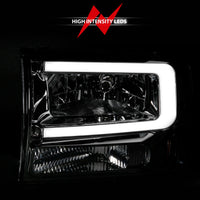 Thumbnail for ANZO 99-04 Ford F250/F350/F450/Excursion (excl. 99) Crystal Headlights - w/ Light Bar Chrome Housing