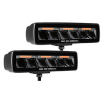Thumbnail for Go Rhino Xplor Blackout Combo Series Sixline LED Spot Lights w/Amber (Surface Mount) - Blk (Pair)