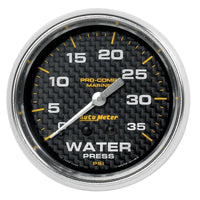 Thumbnail for Autometer Marine Carbon Fiber Mechanical 2-5/8in 0-35PSI Water Pressure Gage