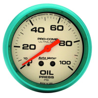 Thumbnail for Autometer Ultra-Nite 66.7mm 0-100 PSI Mechanical Oil Pressure Gauge
