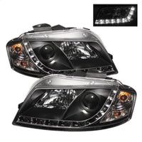 Thumbnail for Spyder Audi A3 06-08 Projector Headlights Halogen Model Only - DRL Black PRO-YD-AA306-DRL-BK
